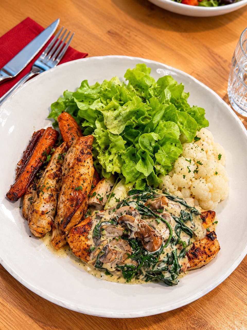 poulet-roti-sauce-creme&legume - Grande Béa